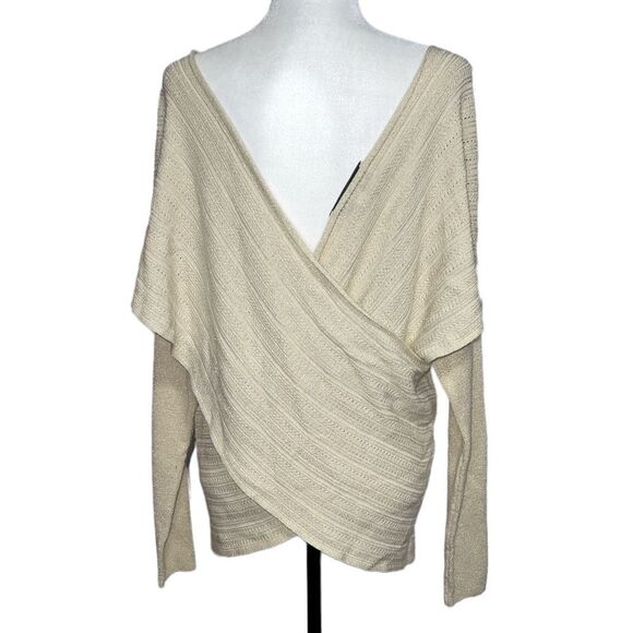 Derek Lam 10 Crosby Metallic Yarn Cross Front / Back Woolblend Sweater - Picture 4 of 8